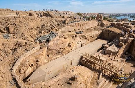 Ancient pink granite quarries and the massive Unfinished Obelisk in Aswan