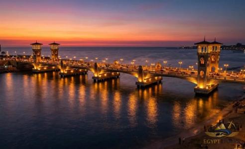 The historic Citadel of Qaitbay overlooking the Mediterranean Sea in Alexandria