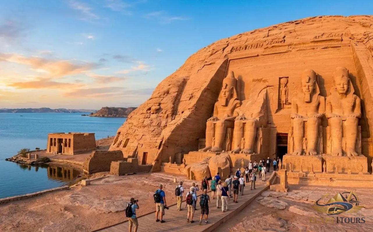 Colossal statues of Ramesses II at the legendary Abu Simbel Temples in southern Egypt
