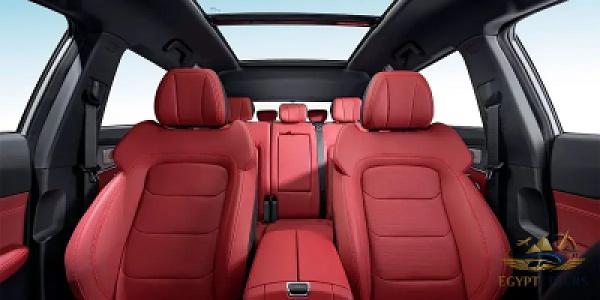 Clean, spacious, and comfortable leather interior of Egypt1Tours private vehicle for Luxor to Hurghada long-distance transfer