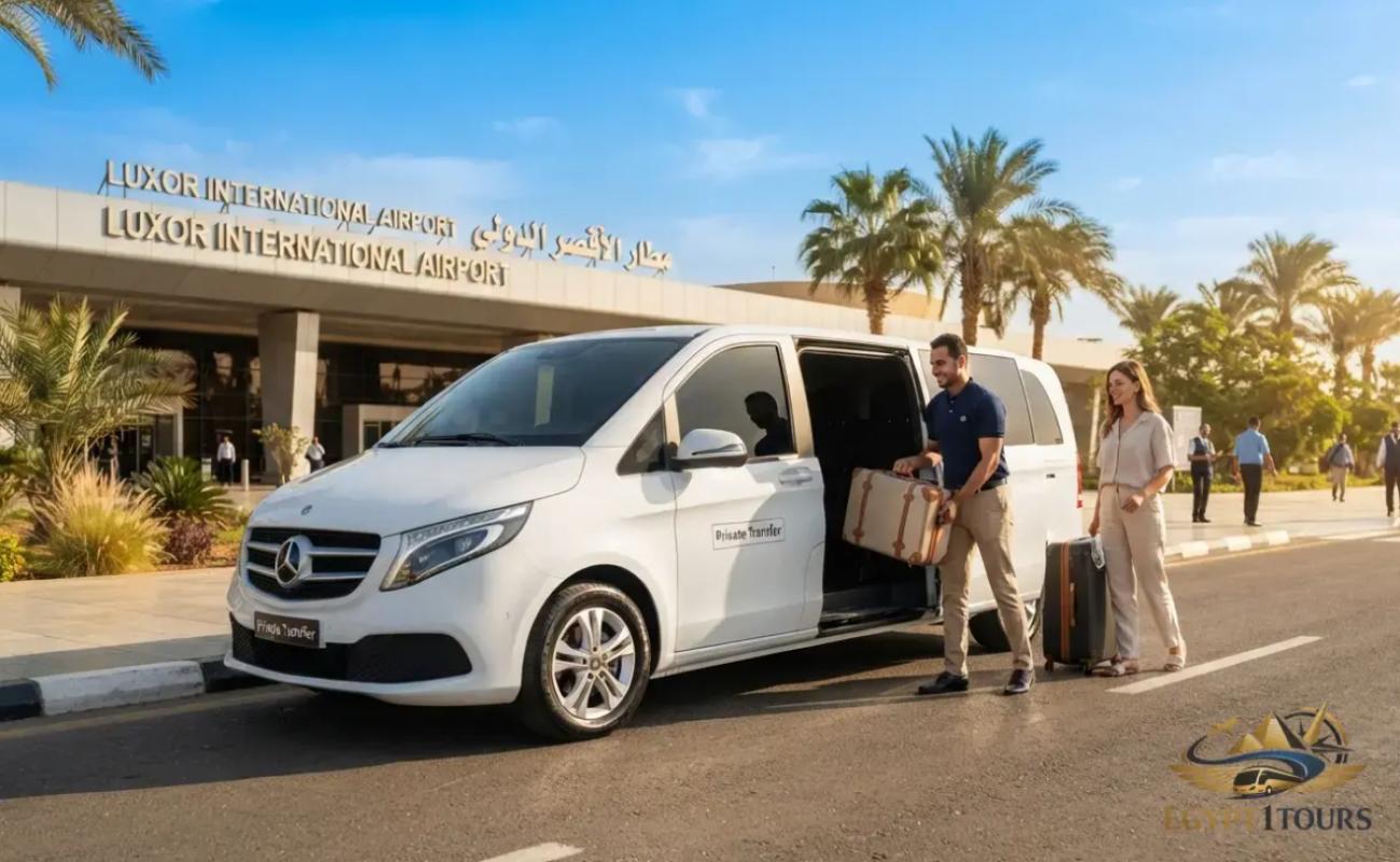 Modern air-conditioned car for private transfer from Luxor Airport